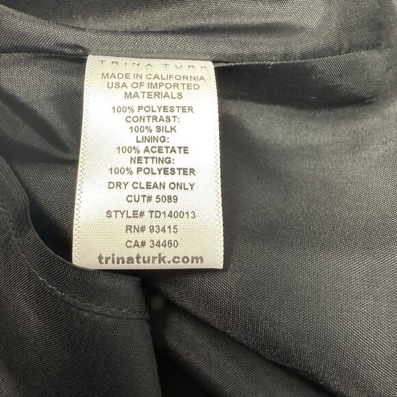 Trina Turk Ashley Shirtdress Size 0 fit & flare buttoned sheer stripe tulle EUC - Picture 9 of 9